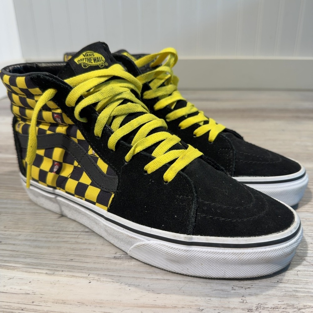 Vans Sk8-Hi x Where's Waldo Sneakers Shoes Men's Size 8 Black Yellow Skaters